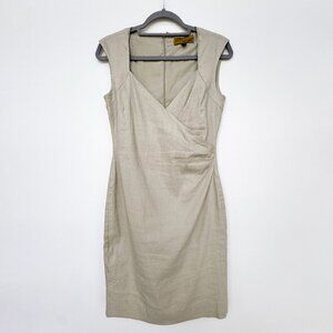 Nicole Miller | Linen sweetheart neckline sleeveless dress in Size 8